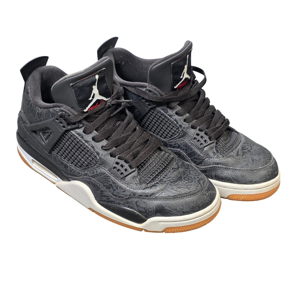 Jordan 4 Retro SE Laser Black Gum Shoes Men's Size 10.5 CI1184-001 2019 Release‎